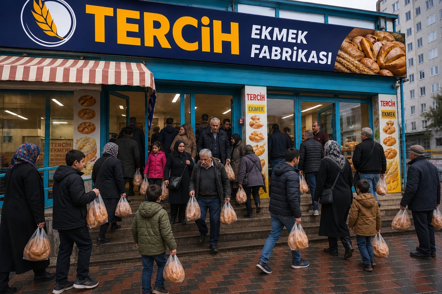 Tercih Ünlü Mamülleri Mevlit Kandili’nde Ekmeği Ücretsiz Dağıttı