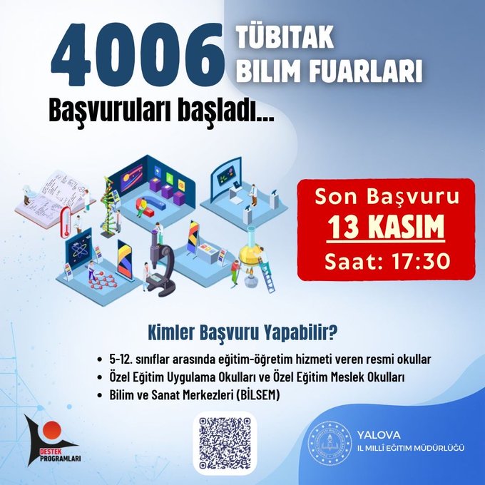 TÜBİTAK 4006 Bilim Fuarları 13. Dönem Çağrıları Başvuruya Açıldı