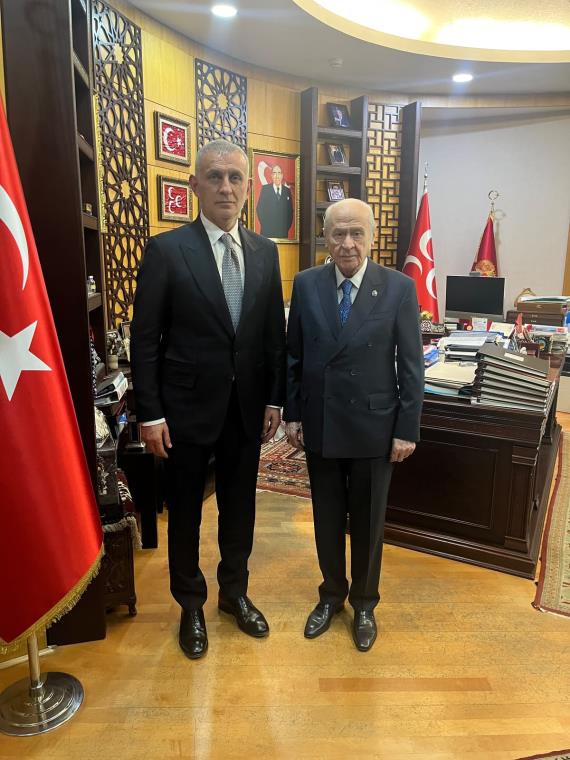 MHP Lideri Devlet Bahçeli TFF Başkanı Hacıosmanoğlu İle Görüştü