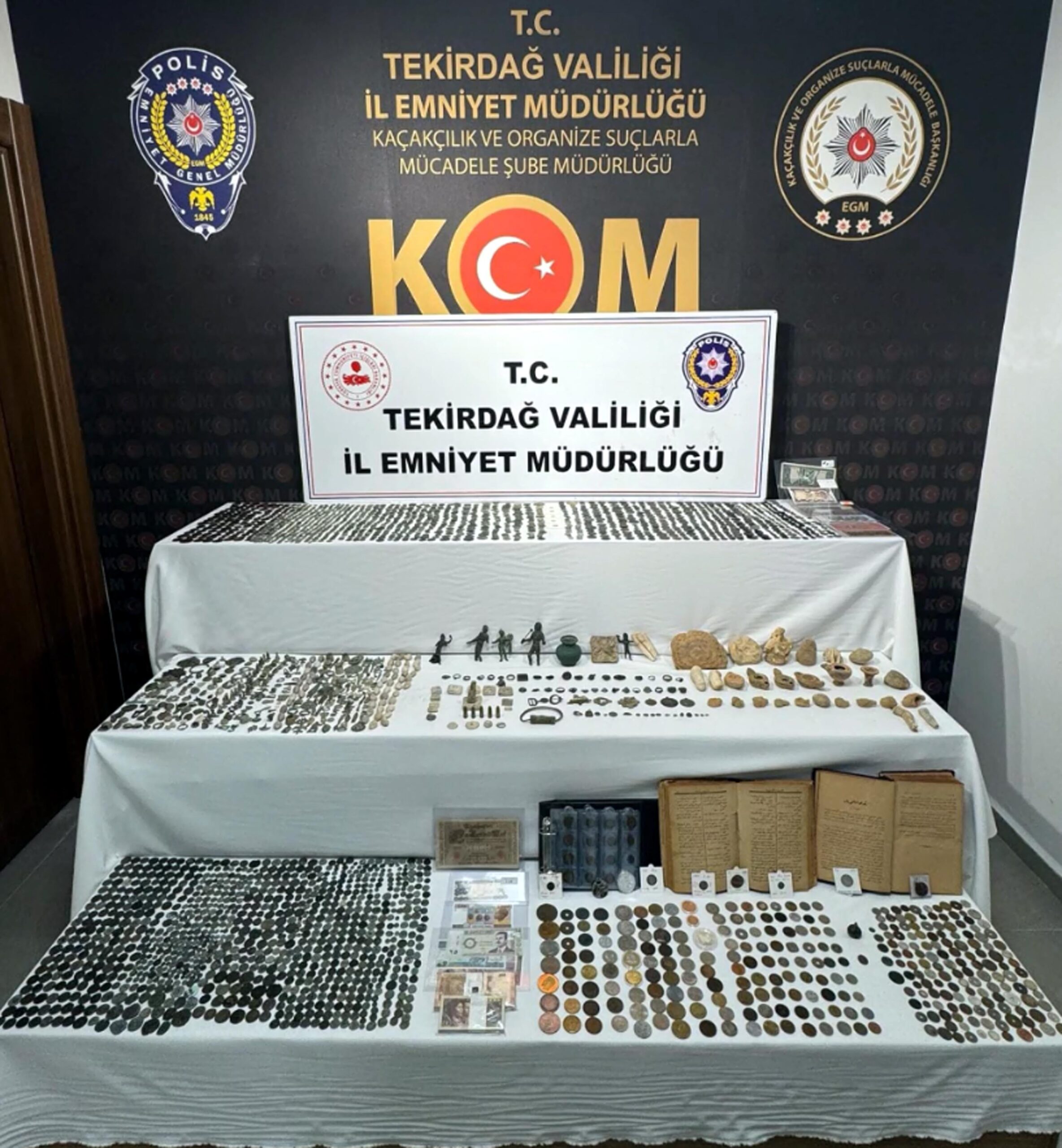 Tekirdağ’da Dev Tarihi Eser Operasyonu: Binlerce Obje Ele Geçirildi